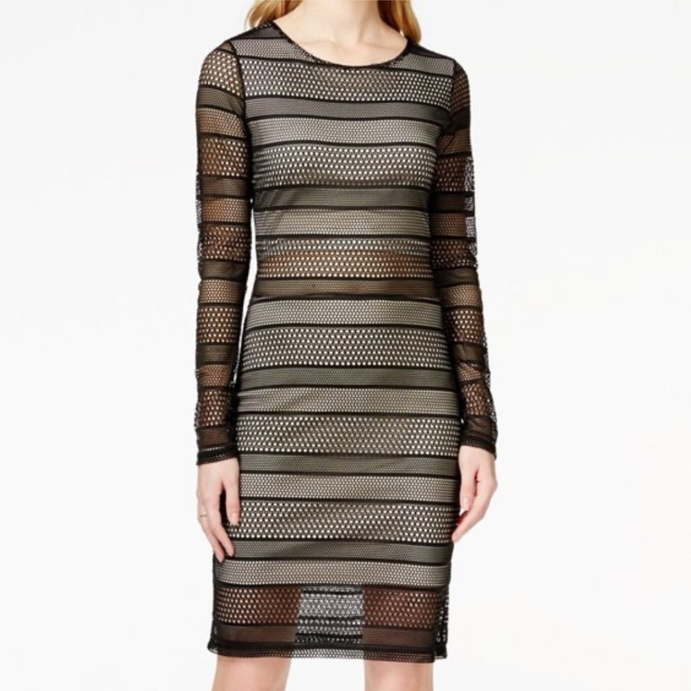Bar III NEW Black Womens Open-Stitch Illusion
